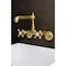 Kingston Brass English Country 6" Adjustable Center Wall Mount Kitchen Faucet, Brass KS7227AX - alternate 2